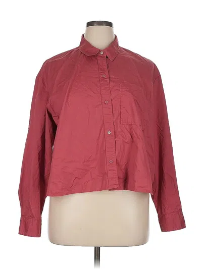 Pre-owned Old Navy Long Sleeve Button Down Shirt In Burgundy