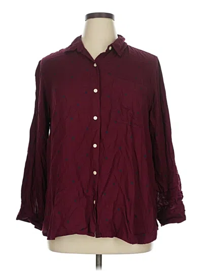 Pre-owned Old Navy Long Sleeve Button Down Shirt In Burgundy