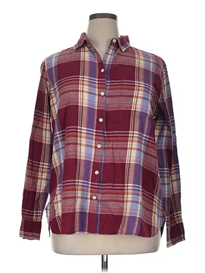 Pre-owned Old Navy Long Sleeve Button Down Shirt In Burgundy