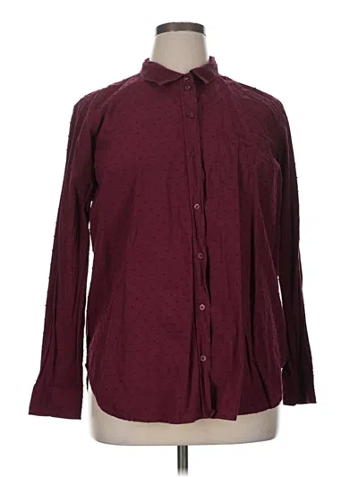 Pre-owned Old Navy Long Sleeve Button Down Shirt In Burgundy