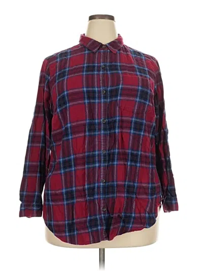 Pre-owned Old Navy Long Sleeve Button Down Shirt In Burgundy