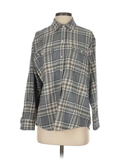 Pre-owned Old Navy Long Sleeve Button Down Shirt In Gray