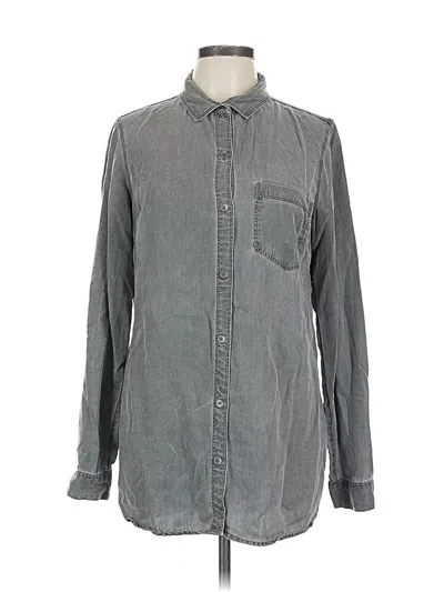 Pre-owned Old Navy Long Sleeve Button Down Shirt In Gray
