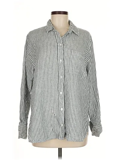 Pre-owned Old Navy Long Sleeve Button Down Shirt In Gray