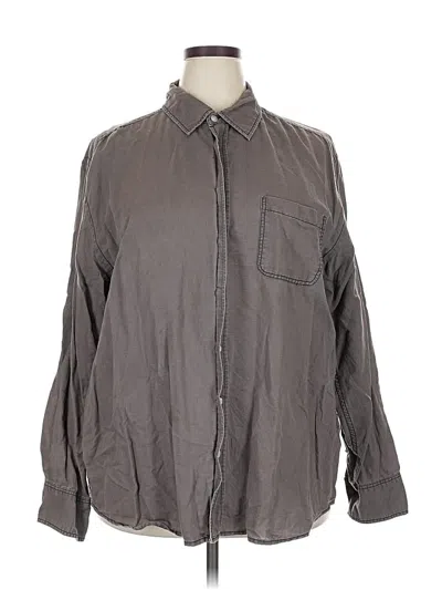 Pre-owned Old Navy Long Sleeve Button Down Shirt In Gray