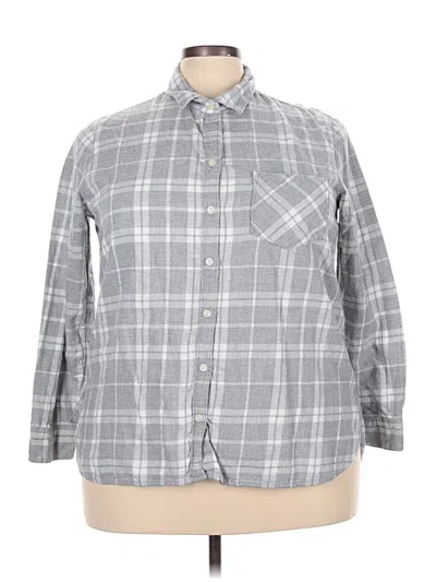 Pre-owned Old Navy Long Sleeve Button Down Shirt In Gray