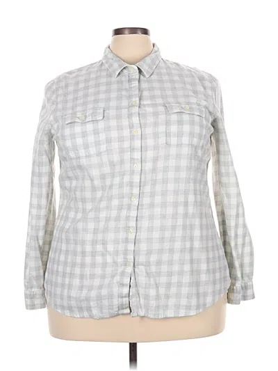 Pre-owned Old Navy Long Sleeve Button Down Shirt In Gray