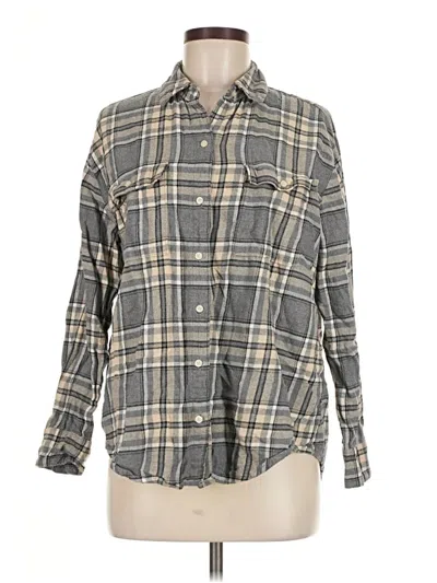 Pre-owned Old Navy Long Sleeve Button Down Shirt In Gray