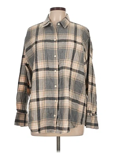 Pre-owned Old Navy Long Sleeve Button Down Shirt In Gray
