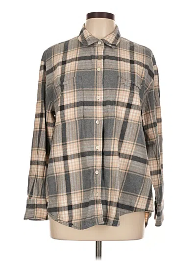 Pre-owned Old Navy Long Sleeve Button Down Shirt In Gray