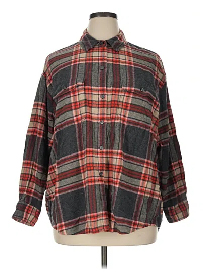 Pre-owned Old Navy Long Sleeve Button Down Shirt In Gray