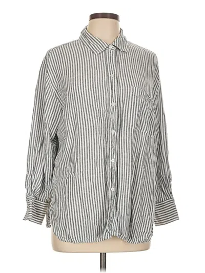 Pre-owned Old Navy Long Sleeve Button Down Shirt In Gray