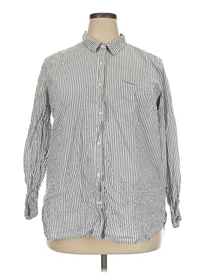Pre-owned Old Navy Long Sleeve Button Down Shirt In Gray