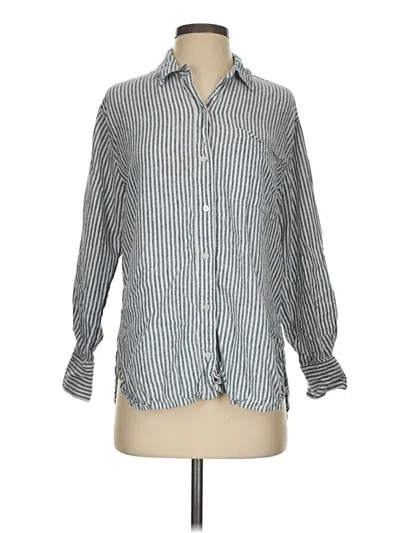 Pre-owned Old Navy Long Sleeve Button Down Shirt In Gray
