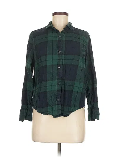 Pre-owned Old Navy Long Sleeve Button Down Shirt In Green