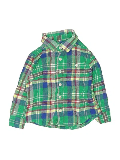Pre-owned Old Navy Kids' Long Sleeve Button Down Shirt In Green
