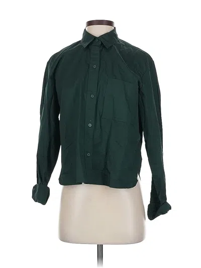 Pre-owned Old Navy Long Sleeve Button Down Shirt In Green