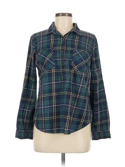 Pre-owned Old Navy Long Sleeve Button Down Shirt In Green