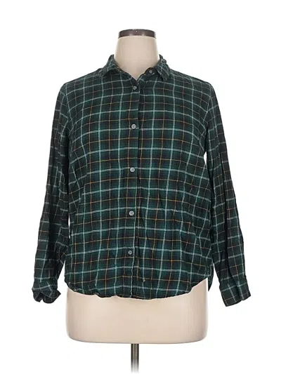 Pre-owned Old Navy Long Sleeve Button Down Shirt In Green
