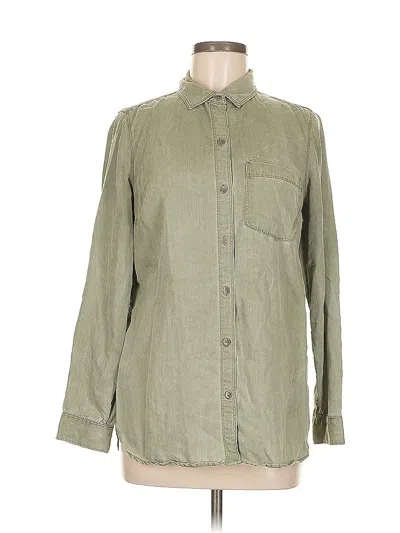 Pre-owned Old Navy Long Sleeve Button Down Shirt In Green