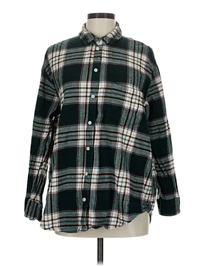 Pre-owned Old Navy Long Sleeve Button Down Shirt In Green