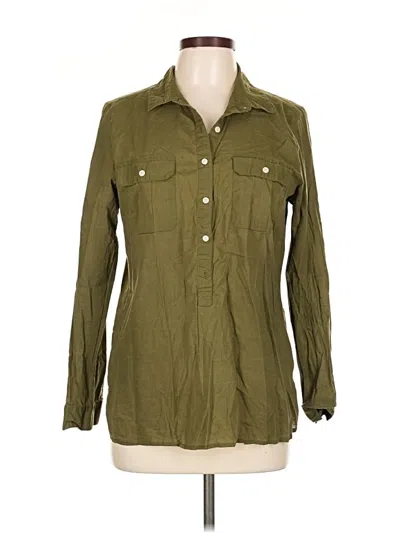 Pre-owned Old Navy Long Sleeve Button Down Shirt In Green