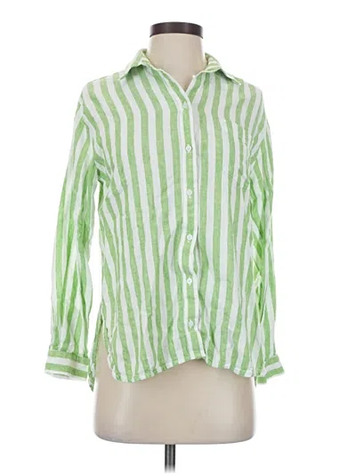 Pre-owned Old Navy Long Sleeve Button Down Shirt In Green