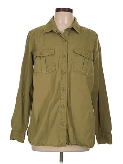 Pre-owned Old Navy Long Sleeve Button Down Shirt In Green