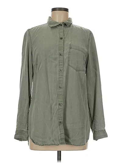 Pre-owned Old Navy Long Sleeve Button Down Shirt In Green