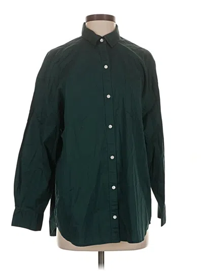 Pre-owned Old Navy Long Sleeve Button Down Shirt In Green
