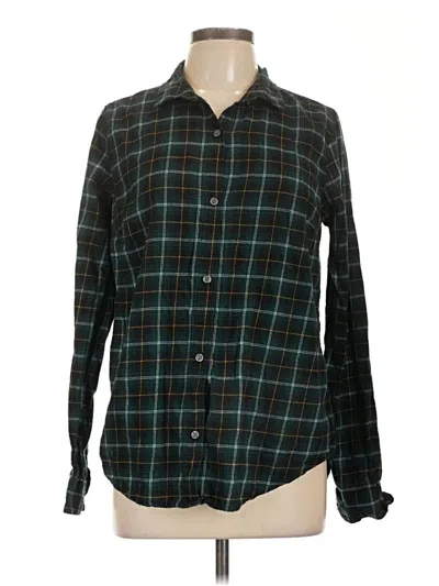 Pre-owned Old Navy Long Sleeve Button Down Shirt In Green