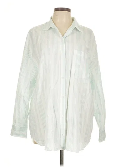Pre-owned Old Navy Long Sleeve Button Down Shirt In Green
