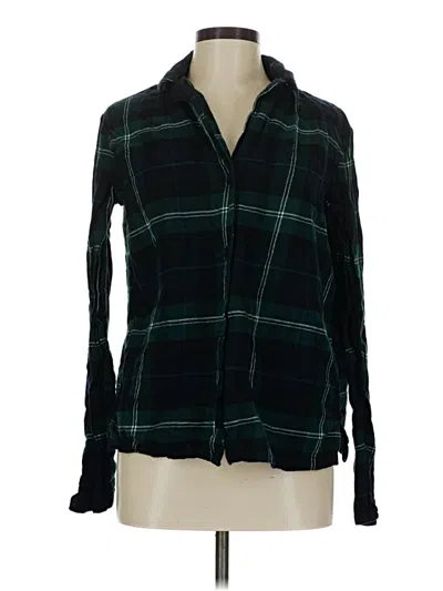 Pre-owned Old Navy Long Sleeve Button Down Shirt In Green