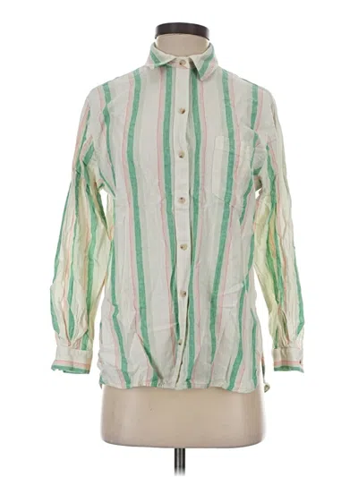 Pre-owned Old Navy Long Sleeve Button Down Shirt In Green