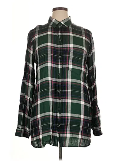 Pre-owned Old Navy Long Sleeve Button Down Shirt In Green