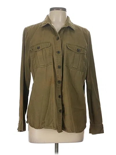Pre-owned Old Navy Long Sleeve Button Down Shirt In Green
