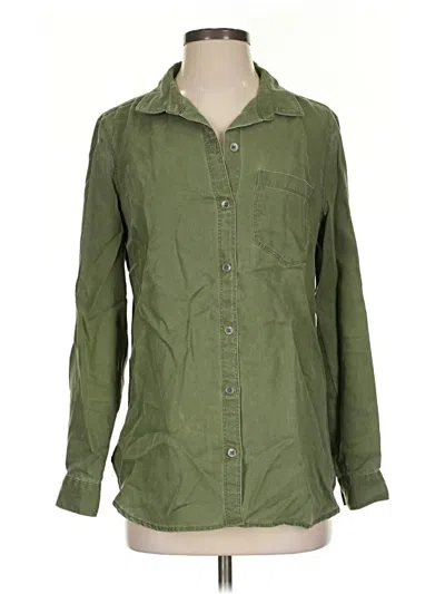 Pre-owned Old Navy Long Sleeve Button Down Shirt In Green