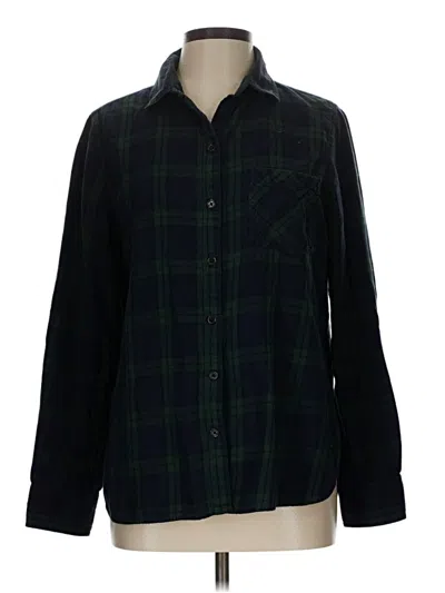 Pre-owned Old Navy Long Sleeve Button Down Shirt In Green