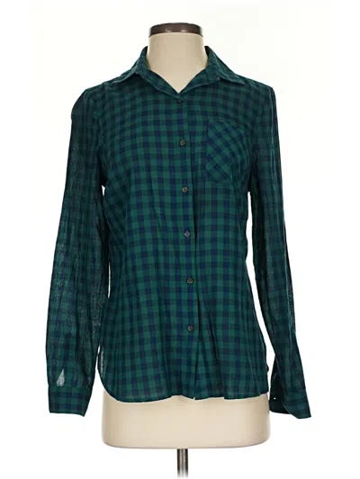 Pre-owned Old Navy Long Sleeve Button Down Shirt In Green