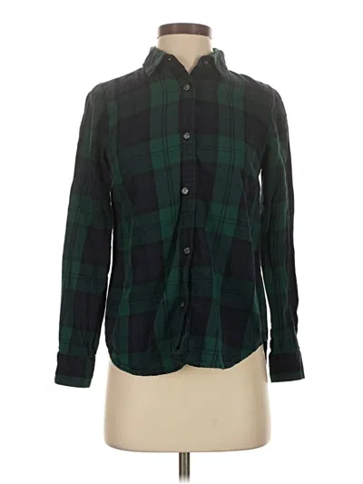 Pre-owned Old Navy Long Sleeve Button Down Shirt In Green
