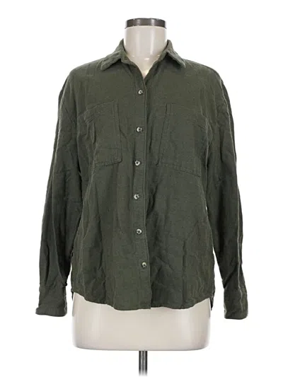 Pre-owned Old Navy Long Sleeve Button Down Shirt In Green