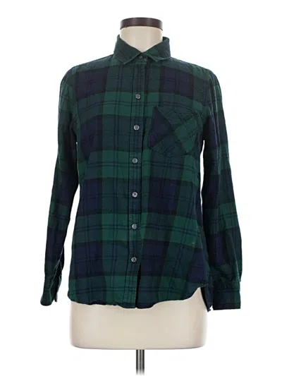 Pre-owned Old Navy Long Sleeve Button Down Shirt In Green