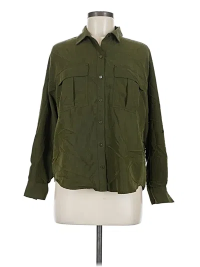 Pre-owned Old Navy Long Sleeve Button Down Shirt In Green