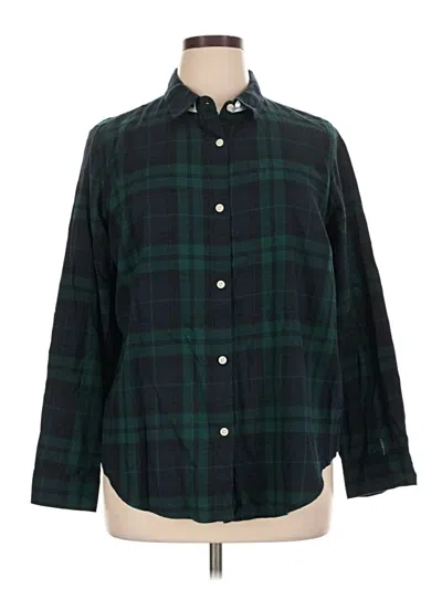 Pre-owned Old Navy Long Sleeve Button Down Shirt In Green