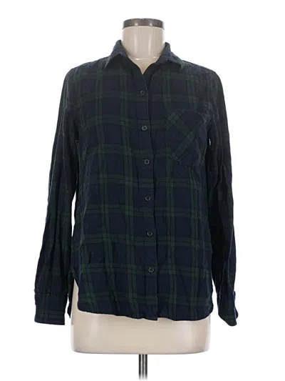 Pre-owned Old Navy Long Sleeve Button Down Shirt In Green