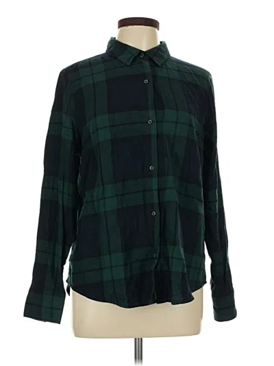 Pre-owned Old Navy Long Sleeve Button Down Shirt In Green