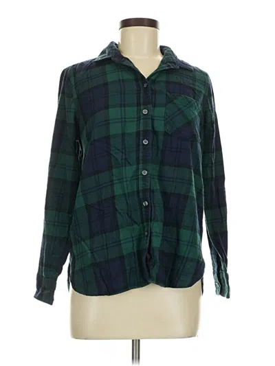 Pre-owned Old Navy Long Sleeve Button Down Shirt In Green