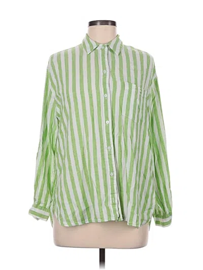 Pre-owned Old Navy Long Sleeve Button Down Shirt In Green