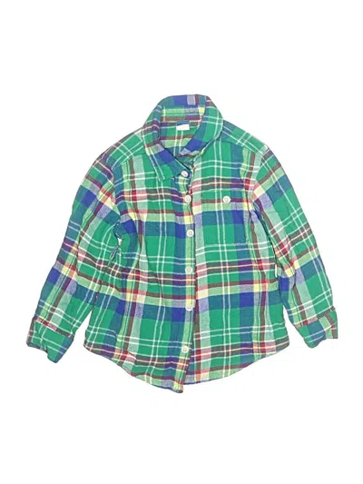 Pre-owned Old Navy Kids' Long Sleeve Button Down Shirt In Green