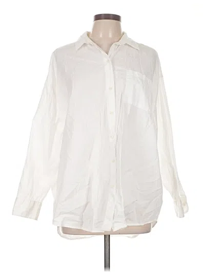 Pre-owned Old Navy Long Sleeve Button Down Shirt In Ivory